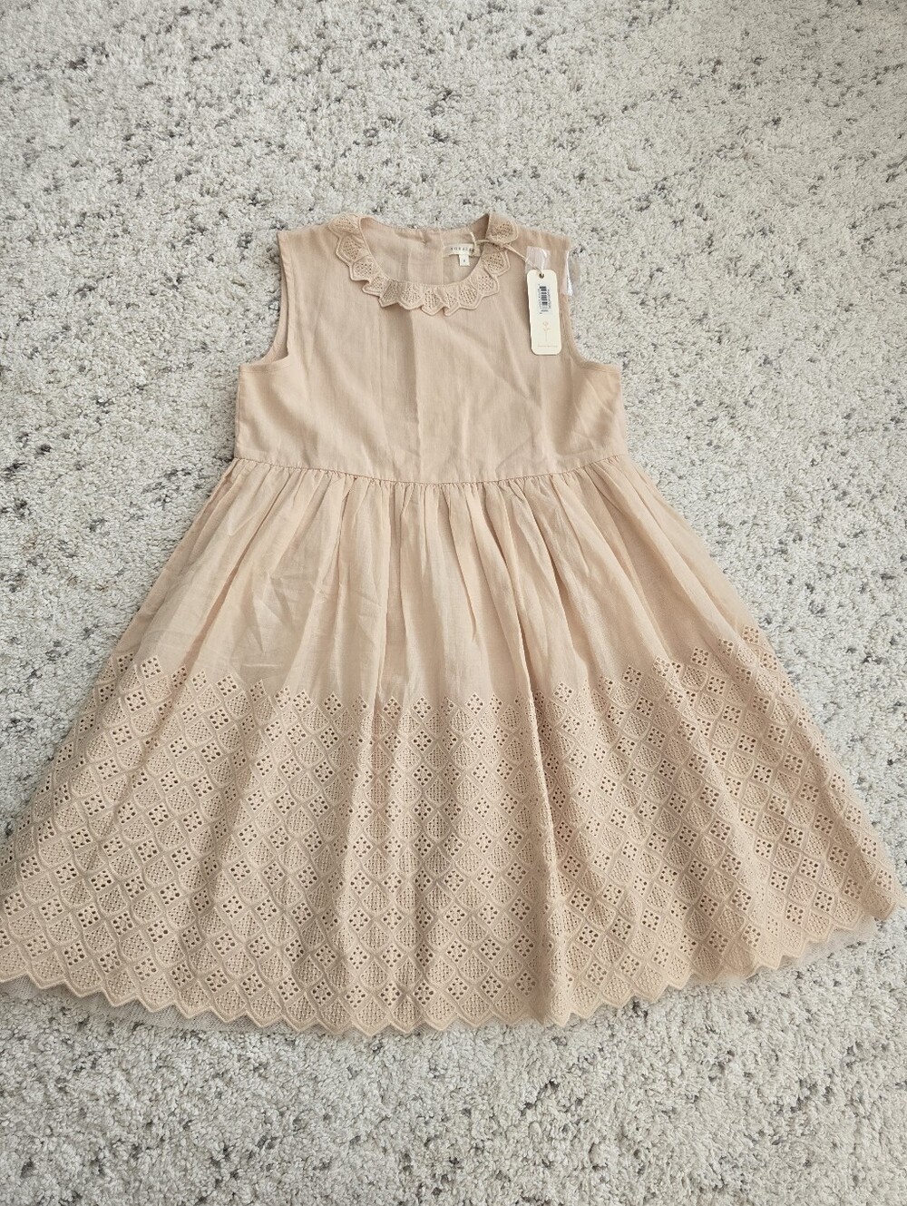 Noralee new Girls Eyelet Dress with Scallop Collar